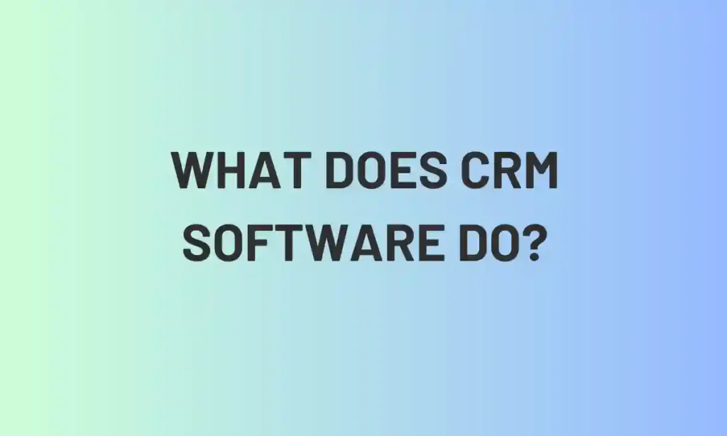What Does CRM Software Do
