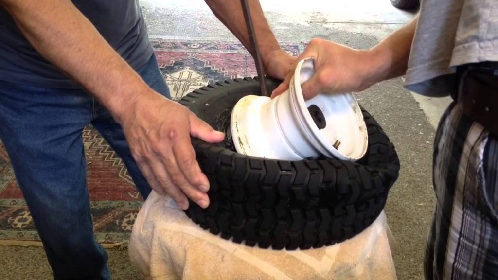 How to Get a Lawn Mower Tire Back on the Rim