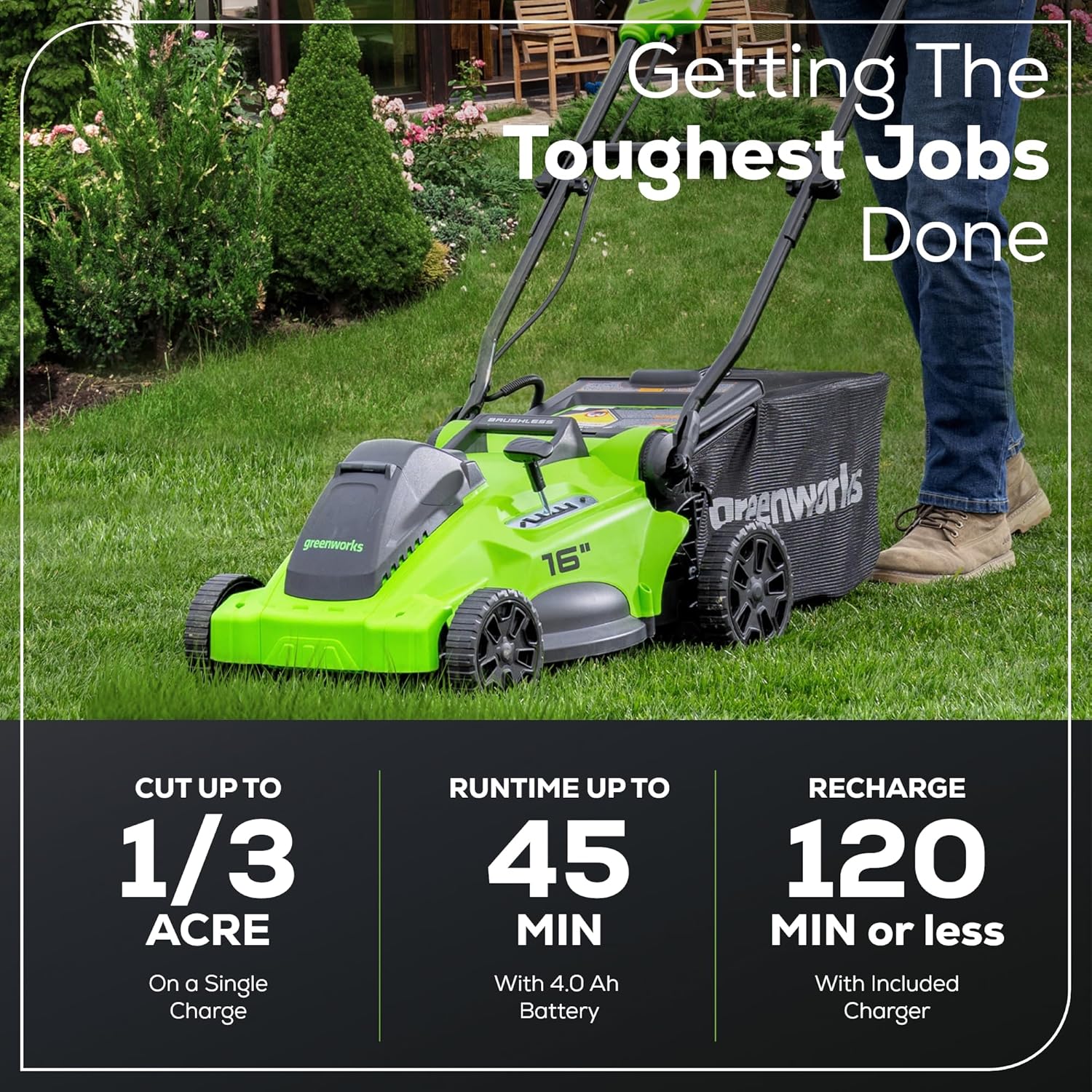 Greenworks 40V 16" Brushless Cordless Lawn Mower