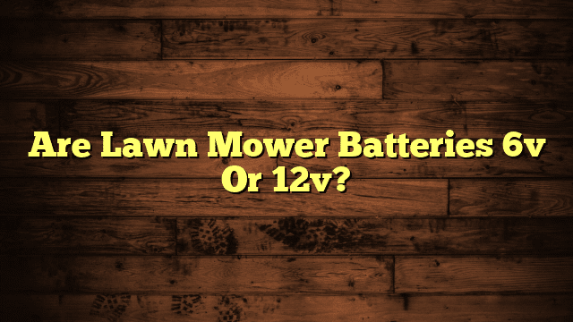Are Lawn Mower Batteries 6v Or 12v?