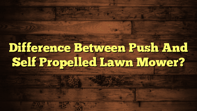 Difference Between Push And Self Propelled Lawn Mower?