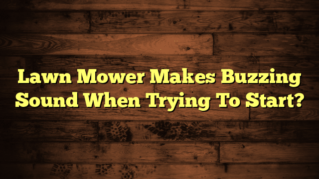 Lawn Mower Makes Buzzing Sound When Trying To Start?