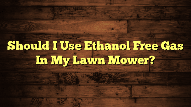 Should I Use Ethanol Free Gas In My Lawn Mower?