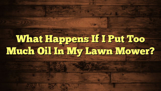 What Happens If I Put Too Much Oil In My Lawn Mower?