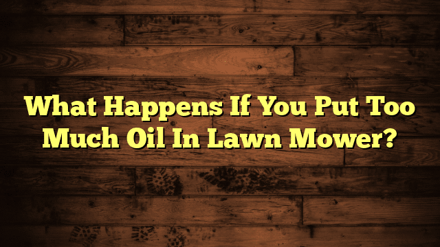 What Happens If You Put Too Much Oil In Lawn Mower?