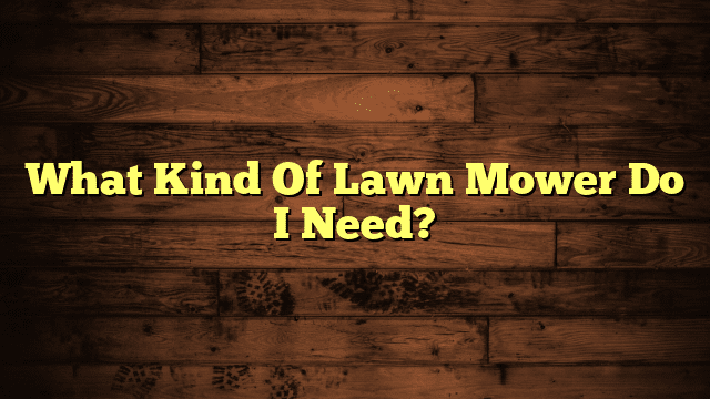 What Kind Of Lawn Mower Do I Need?
