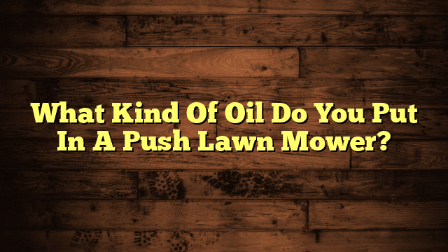 What Kind Of Oil Do You Put In A Push Lawn Mower?