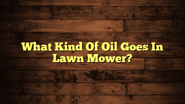 What Kind Of Oil Goes In Lawn Mower?