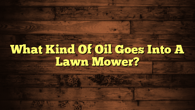 What Kind Of Oil Goes Into A Lawn Mower?