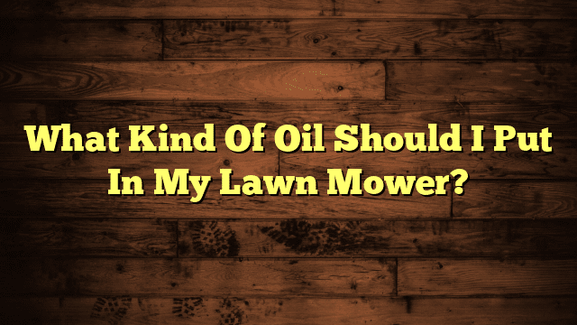What Kind Of Oil Should I Put In My Lawn Mower?