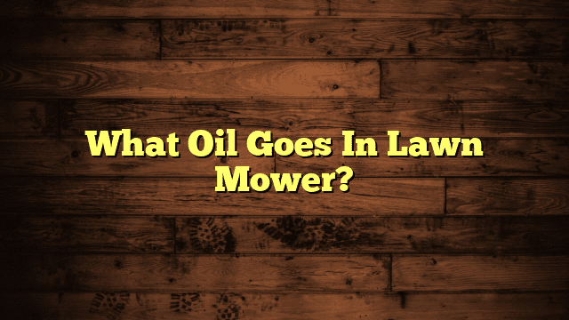 What Oil Goes In Lawn Mower?