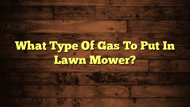 What Type Of Gas To Put In Lawn Mower?