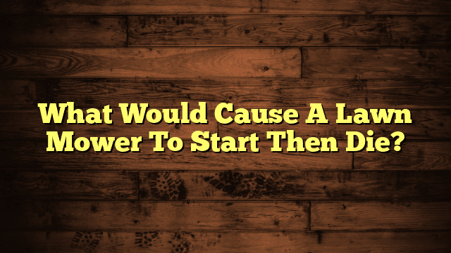 What Would Cause A Lawn Mower To Start Then Die?