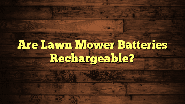 Are Lawn Mower Batteries Rechargeable?