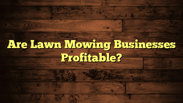 Are Lawn Mowing Businesses Profitable?