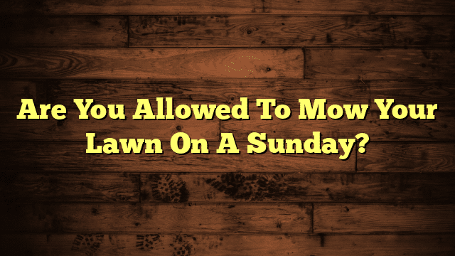 Are You Allowed To Mow Your Lawn On A Sunday?