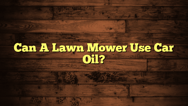 Can A Lawn Mower Use Car Oil?
