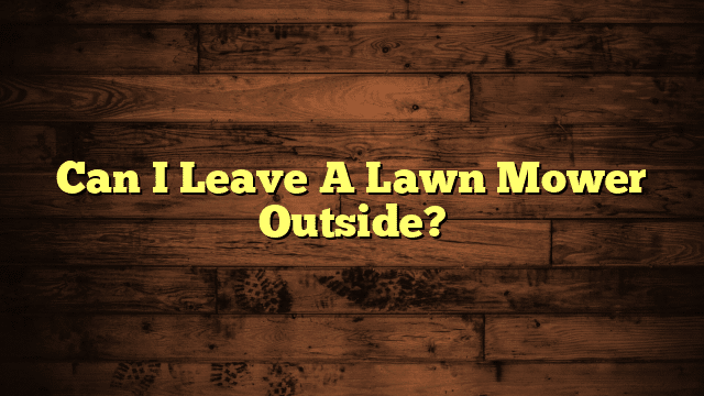 Can I Leave A Lawn Mower Outside?
