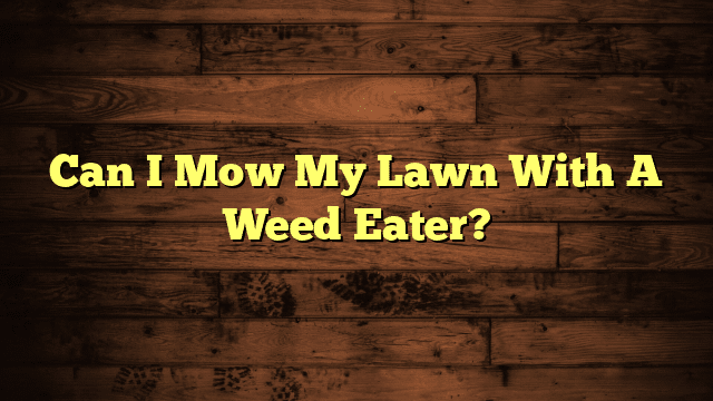 Can I Mow My Lawn With A Weed Eater?