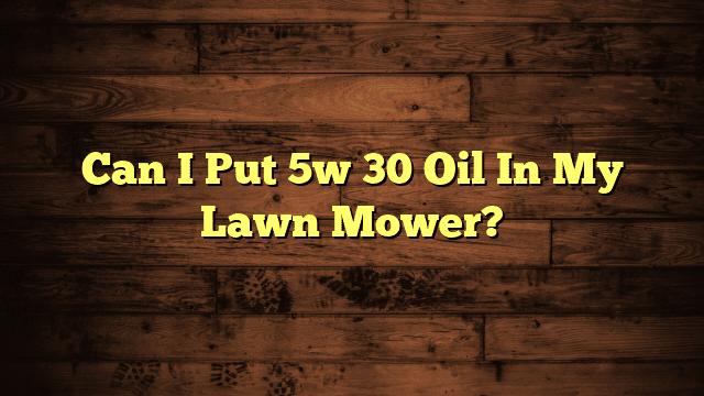 Can I Put 5w 30 Oil In My Lawn Mower?