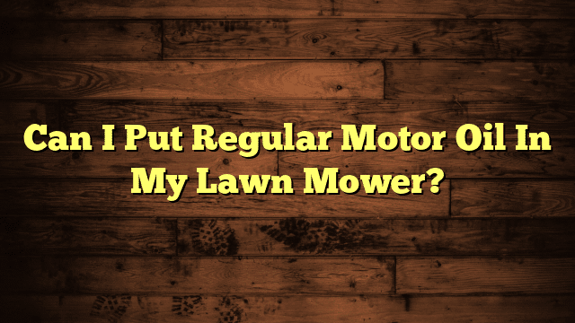 Can I Put Regular Motor Oil In My Lawn Mower?