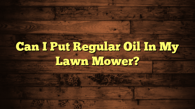 Can I Put Regular Oil In My Lawn Mower?