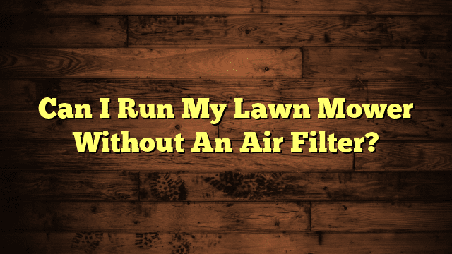 Can I Run My Lawn Mower Without An Air Filter?