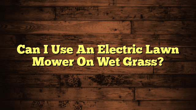 Can I Use An Electric Lawn Mower On Wet Grass?
