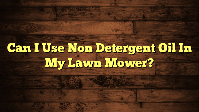Can I Use Non Detergent Oil In My Lawn Mower?