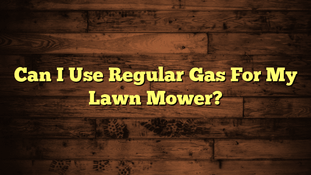 Can I Use Regular Gas For My Lawn Mower?