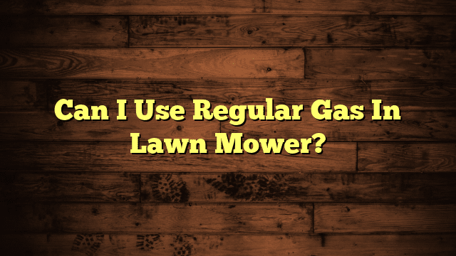 Can I Use Regular Gas In Lawn Mower?