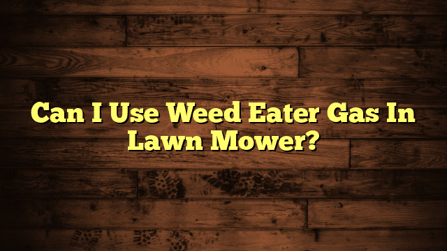 Can I Use Weed Eater Gas In Lawn Mower?
