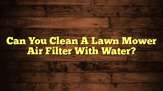Can You Clean A Lawn Mower Air Filter With Water?