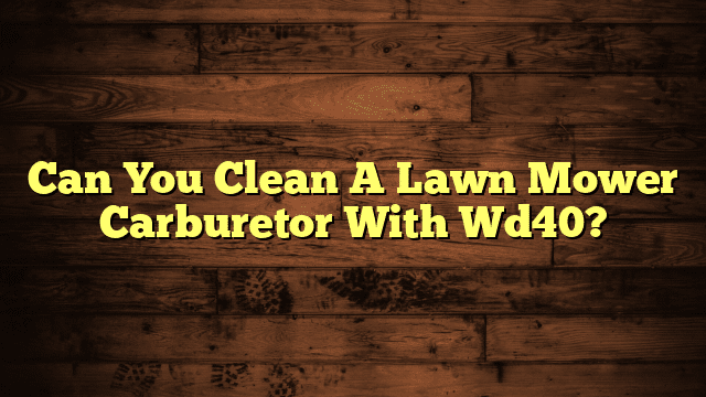 Can You Clean A Lawn Mower Carburetor With Wd40?