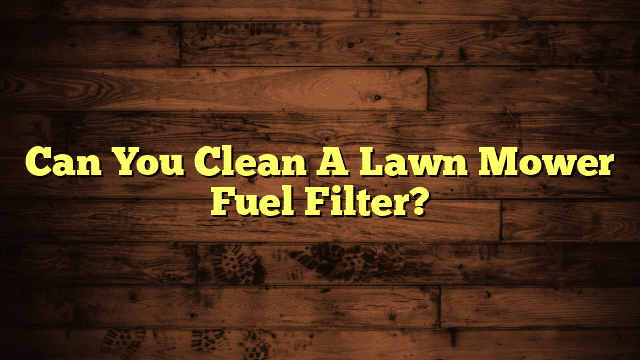 Can You Clean A Lawn Mower Fuel Filter?