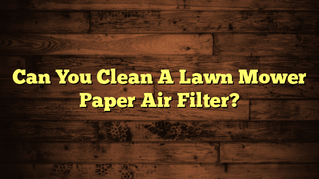 Can You Clean A Lawn Mower Paper Air Filter?