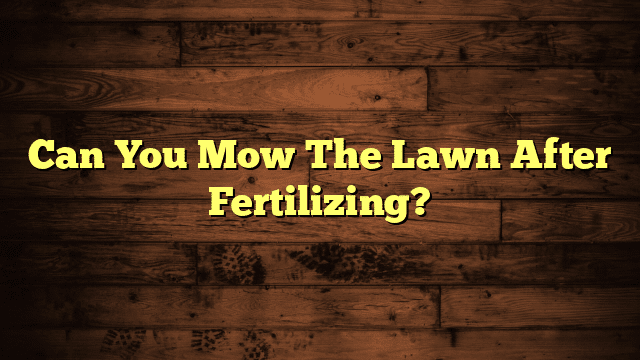 Can You Mow The Lawn After Fertilizing?