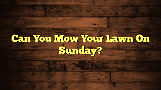 Can You Mow Your Lawn On Sunday?
