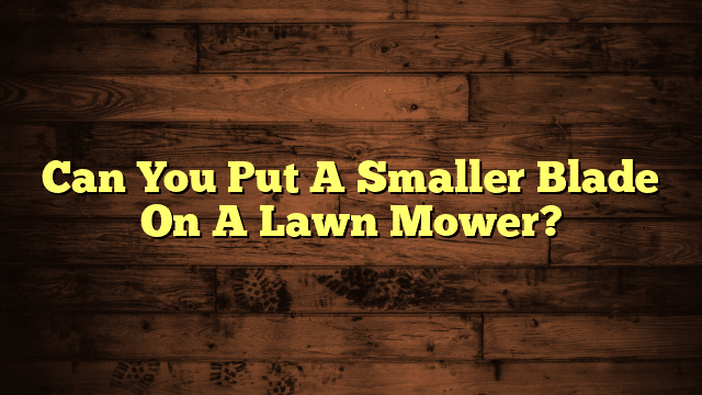 Can You Put A Smaller Blade On A Lawn Mower?