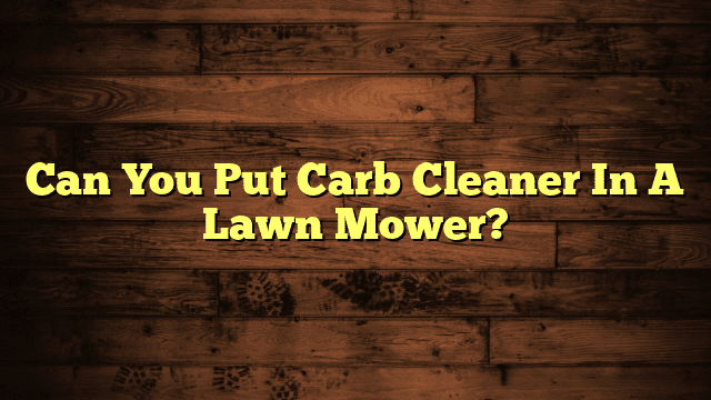 Can You Put Carb Cleaner In A Lawn Mower?