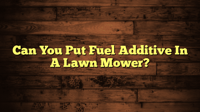 Can You Put Fuel Additive In A Lawn Mower?
