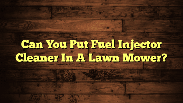 Can You Put Fuel Injector Cleaner In A Lawn Mower?