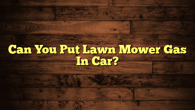 Can You Put Lawn Mower Gas In Car?