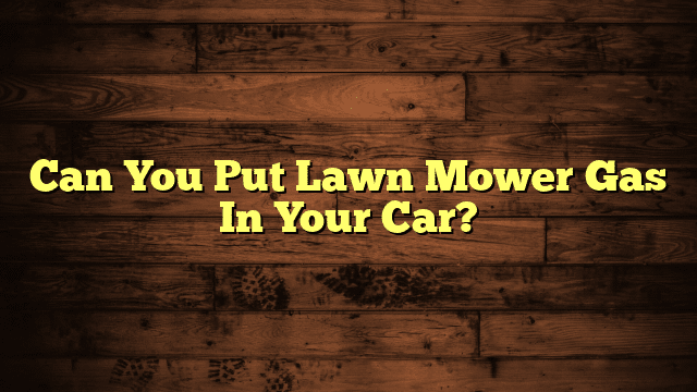 Can You Put Lawn Mower Gas In Your Car?