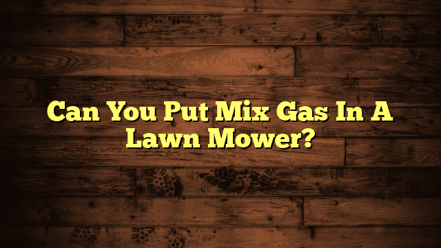 Can You Put Mix Gas In A Lawn Mower?
