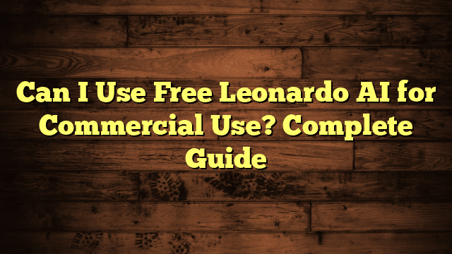 Can I Use Free Leonardo AI for Commercial Use? Complete Guide
