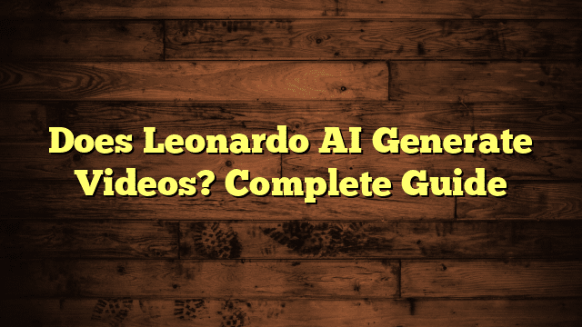 Does Leonardo AI Generate Videos? Complete Guide