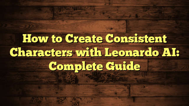 How to Create Consistent Characters with Leonardo AI: Complete Guide