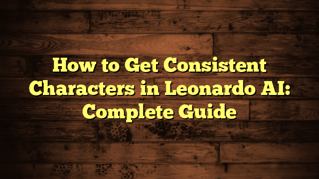 How to Get Consistent Characters in Leonardo AI: Complete Guide