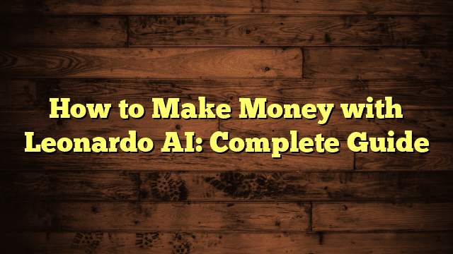 How to Make Money with Leonardo AI: Complete Guide